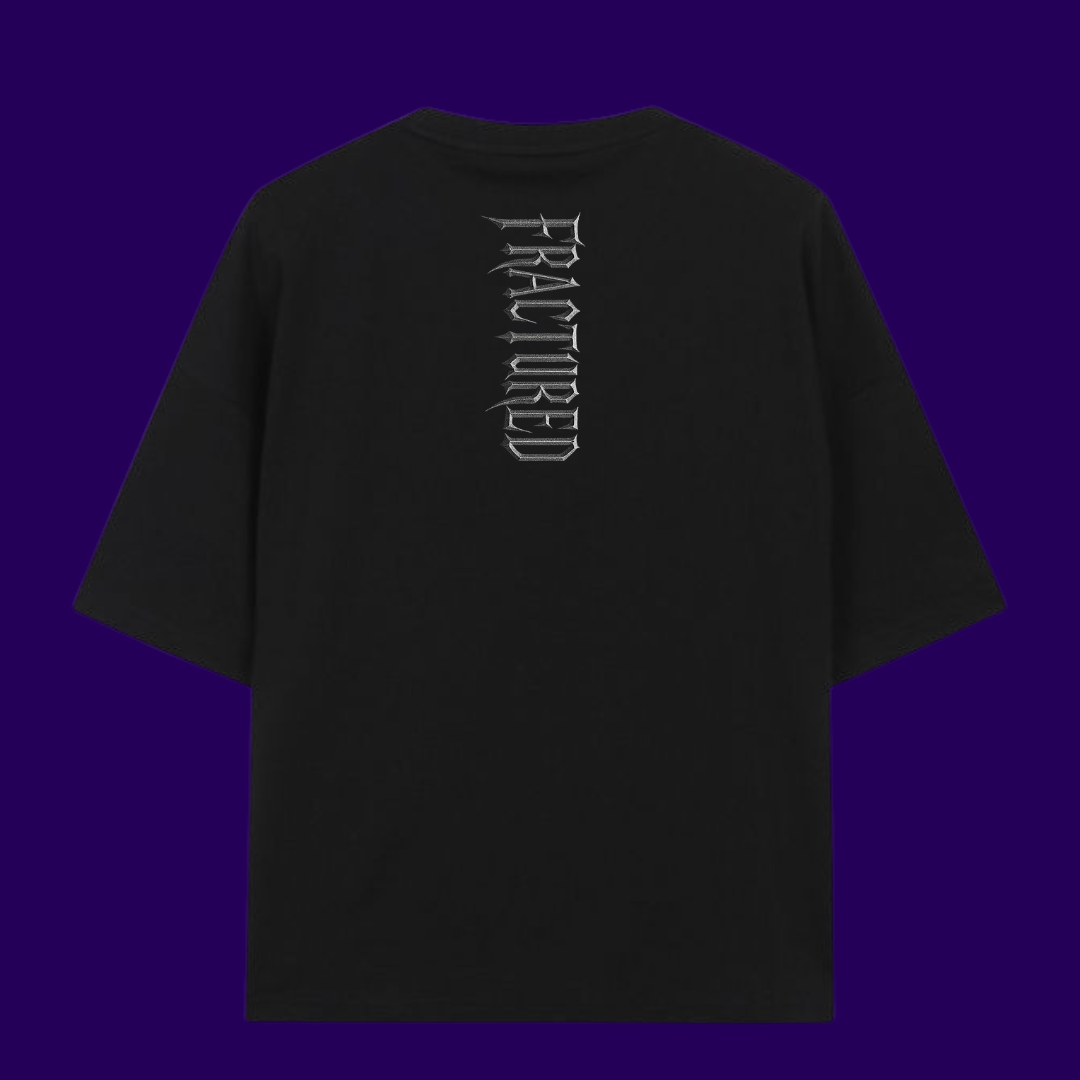 “Fractured” Oversized Black Tee – Abstract Emotion Series