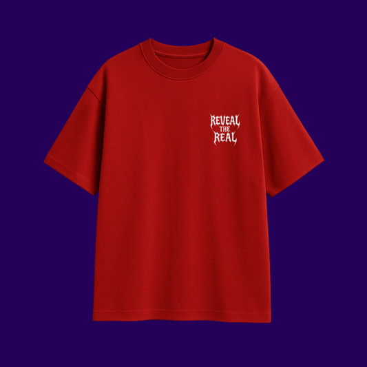 “Reveal the Real” Flame Oversized Red Tee