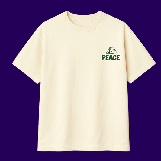 “Peace” Oversized Cream Tee – Perfect Peace of God